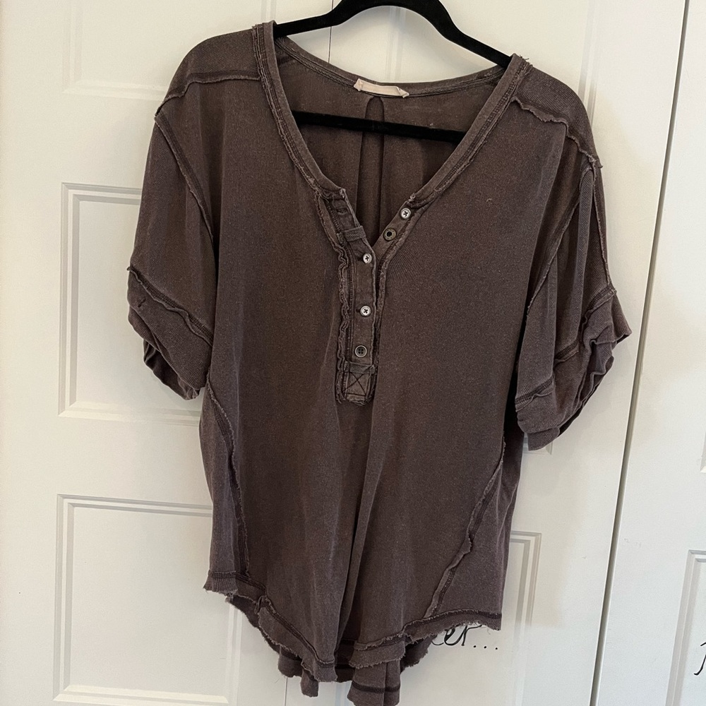Free people brown shirt